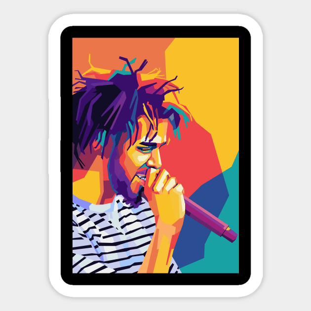 j cole pop art Sticker by Kuli art